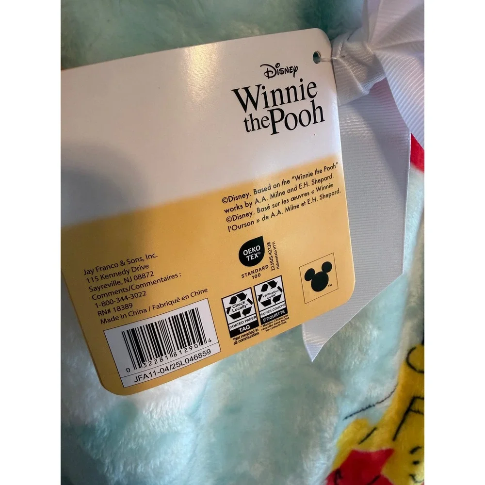 Disney Winnie the Pooh Red Balloon Cloud Plush Throw Blanket 60x70 Blue NEW